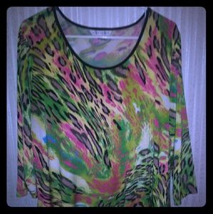 Peter Nygard Leopard Print Swirl Tunic